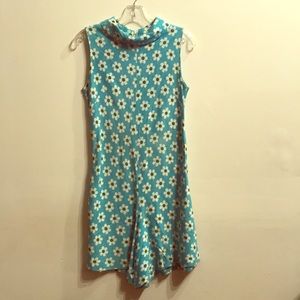 Vintage 60’s blue and white daisy onesie.